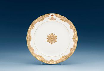 1178. A Russian dinner plate, Imperial porcelain manufactory, period of Alexander II (1855-81).