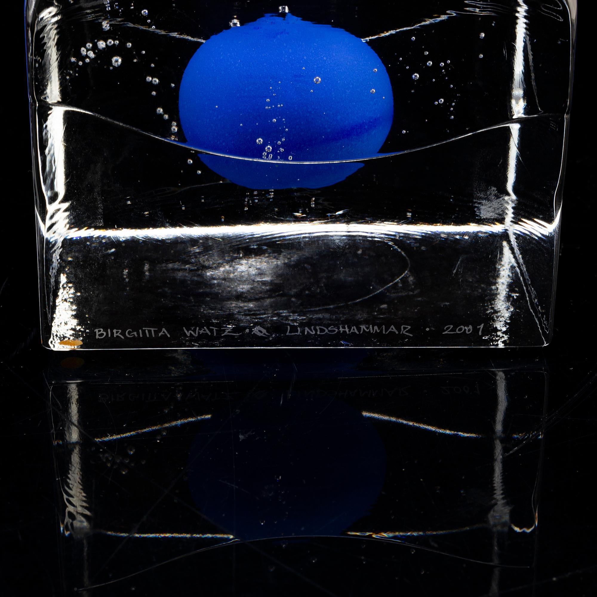 BIRGITTA WATZ, skulpturer, 2 st, glas, Lindshammar 2001.