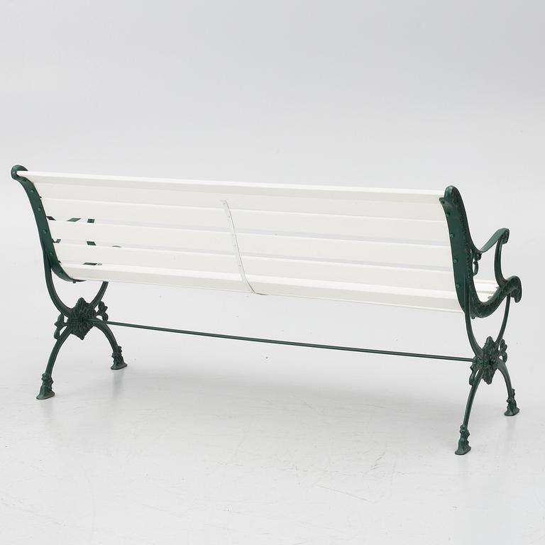 Garden bench, armchair and table, 20th century.