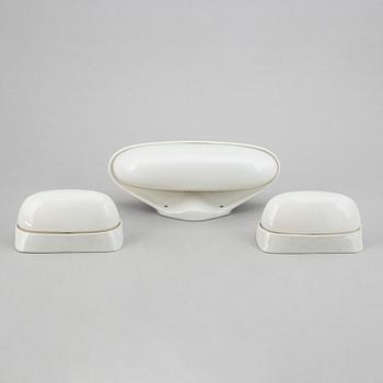 WILHELM WAGENFELD, three ceramic wall lights, Lindner Keramik, Bamberg, 1950's/60's.