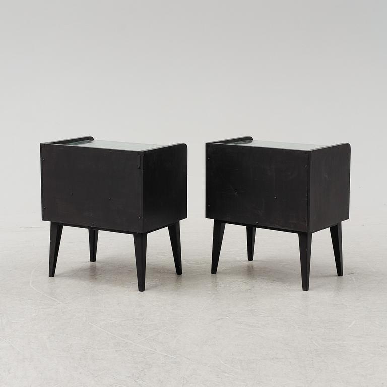 A pair of bedside tables, mid- or late 20th Century.