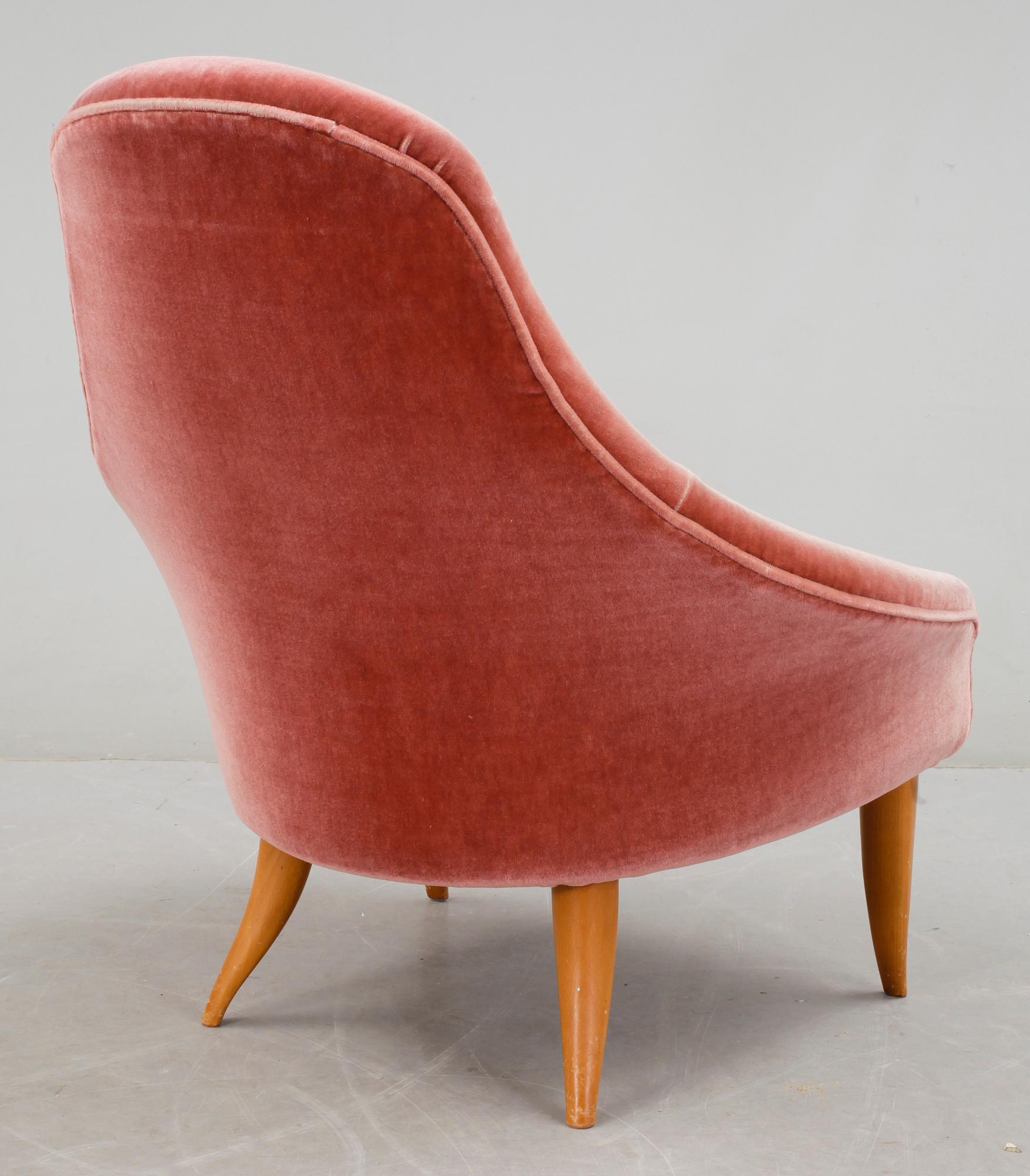 FÅTÖLJ, "Liten Eva", Kerstin Hörlin-Holmquist, Nordiska Kompaniet, Nyköping. Omkring 1900-talets mitt.