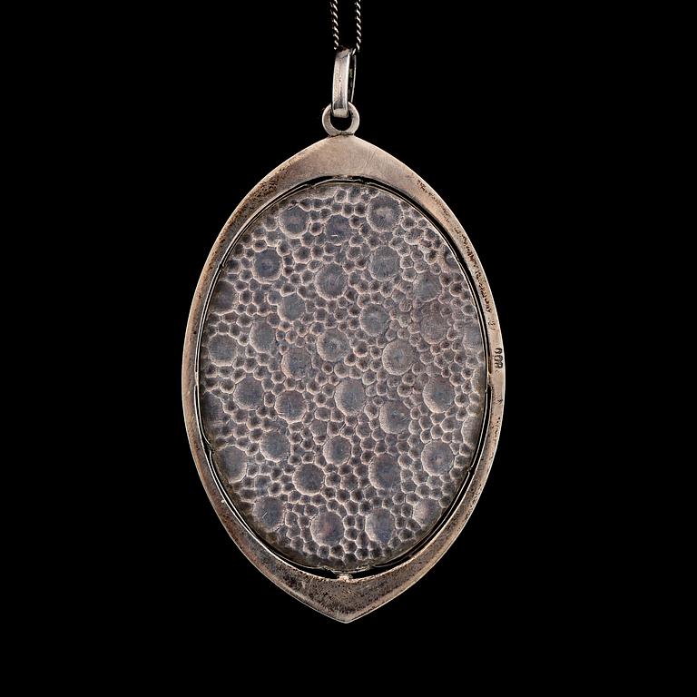 MINIATYR/HÄNGE, gouache, otydligt signerad, 1900-talets första hälft.