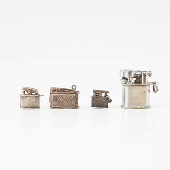 Miniature Lighters and Charms, 3 pcs, 20th Century.