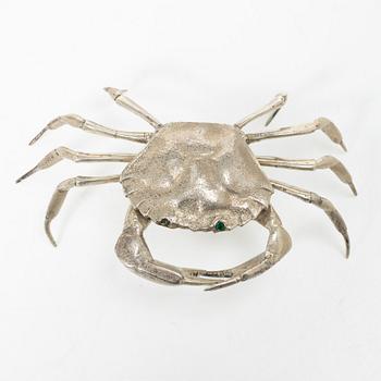 Saltkar/dosa, i form av krabba, silver, Spanien, 1900-tal.