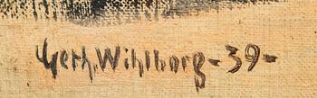 Gerhard Wihlborg, olja på duk lagd på pannå signerad och daterad 39.