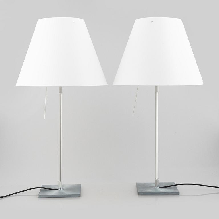 Paolo Rizzatto, a pair of 'Costanza' table lamps, Luceplan, Italy.
