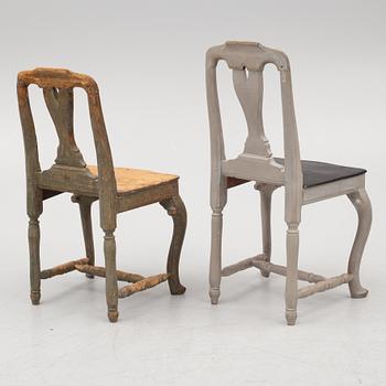 Chairs, 2 pcs. Folk art. 18th century.