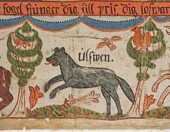 A traditional folk art painting attributed to Anders Andersson, Femsjö (1782-1865).