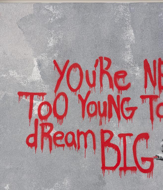 Hijack, "Never Too Young to Dream Big - Red Grey".