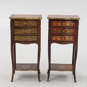 Chests of drawers, a pair, Boulle-Style, third quarter of the 20th Century.