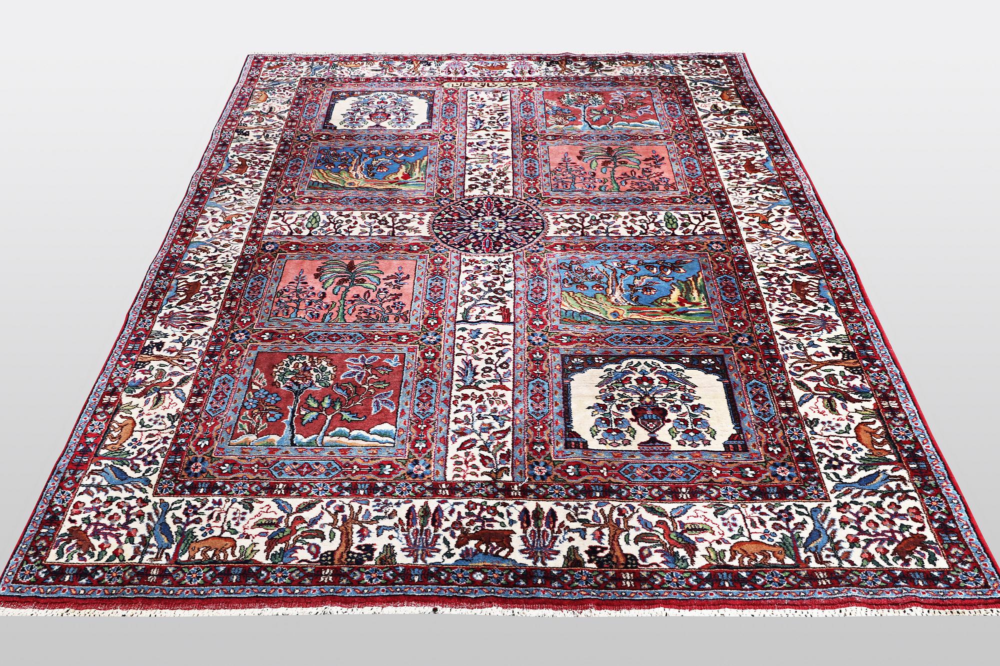 A rug, semi-antique rug Kirman, signed, circa 248 x 169 cm.