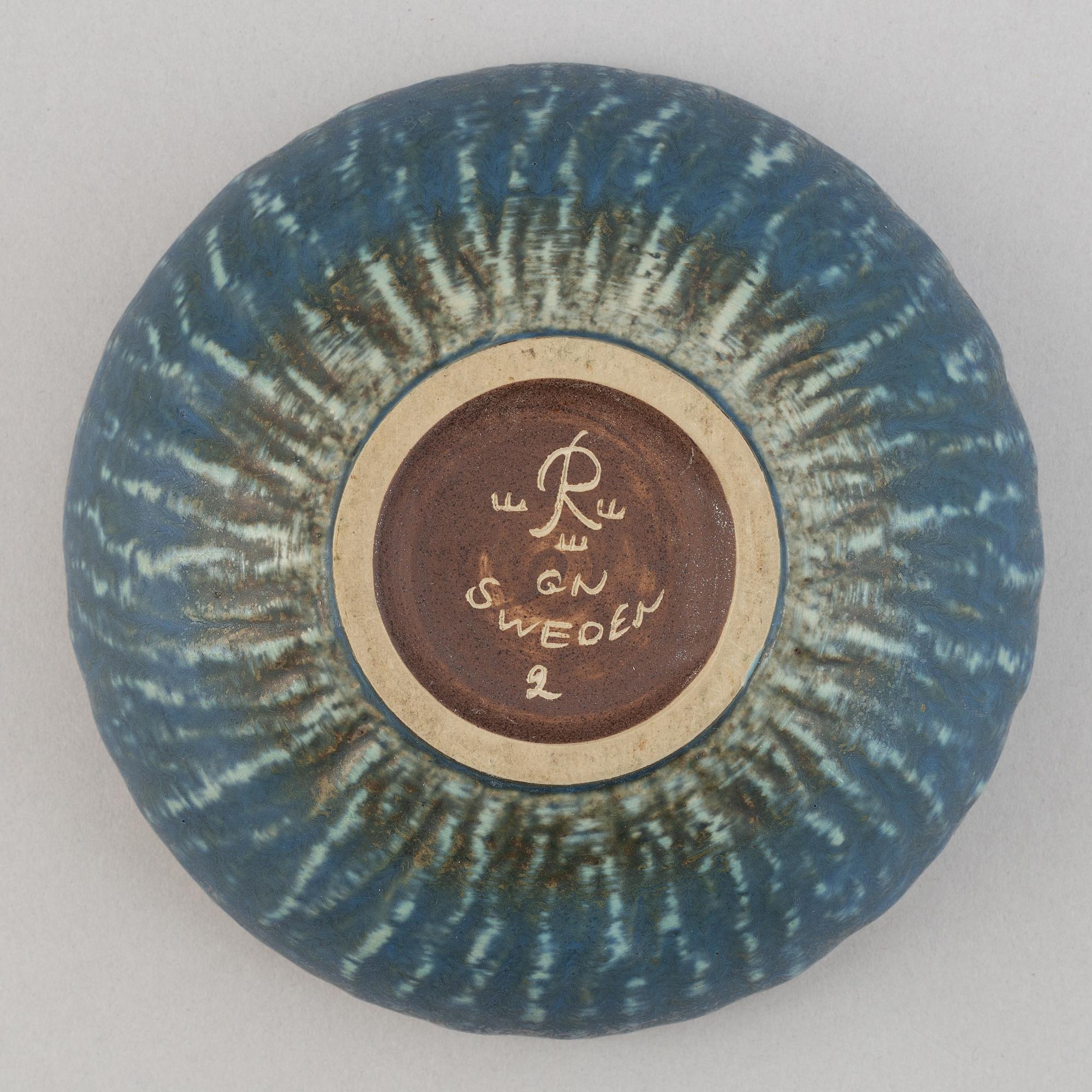 Gunnar Nylund, a set of five stoneware vases, a jug and a bowl, Rörstrand, 1950's/1960's.