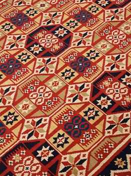 A BED COVER, double-interlocked tapestry (flat weave), ca 217 x 130,5 cm, Scania around 1830,