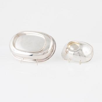 Vera Ferngren, two sterling silver bowls, GAB, Stockholm, Sweden, 1966-68.