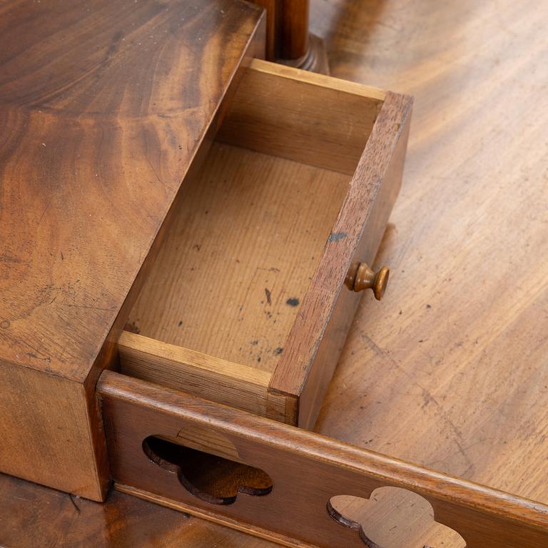 Dressing table with stool, Empire/Gothic Revival, circa mid-19th Century.