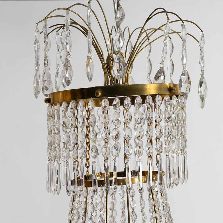 Ljuskrona, för sju ljus, Stockholmsarbete, 1700-talets slut, Sengustaviansk.