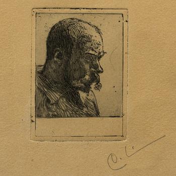 CARL LARSSON, etching, 1896, signed.