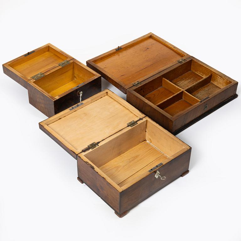Collection of nine boxes, 19th - early 20th century.