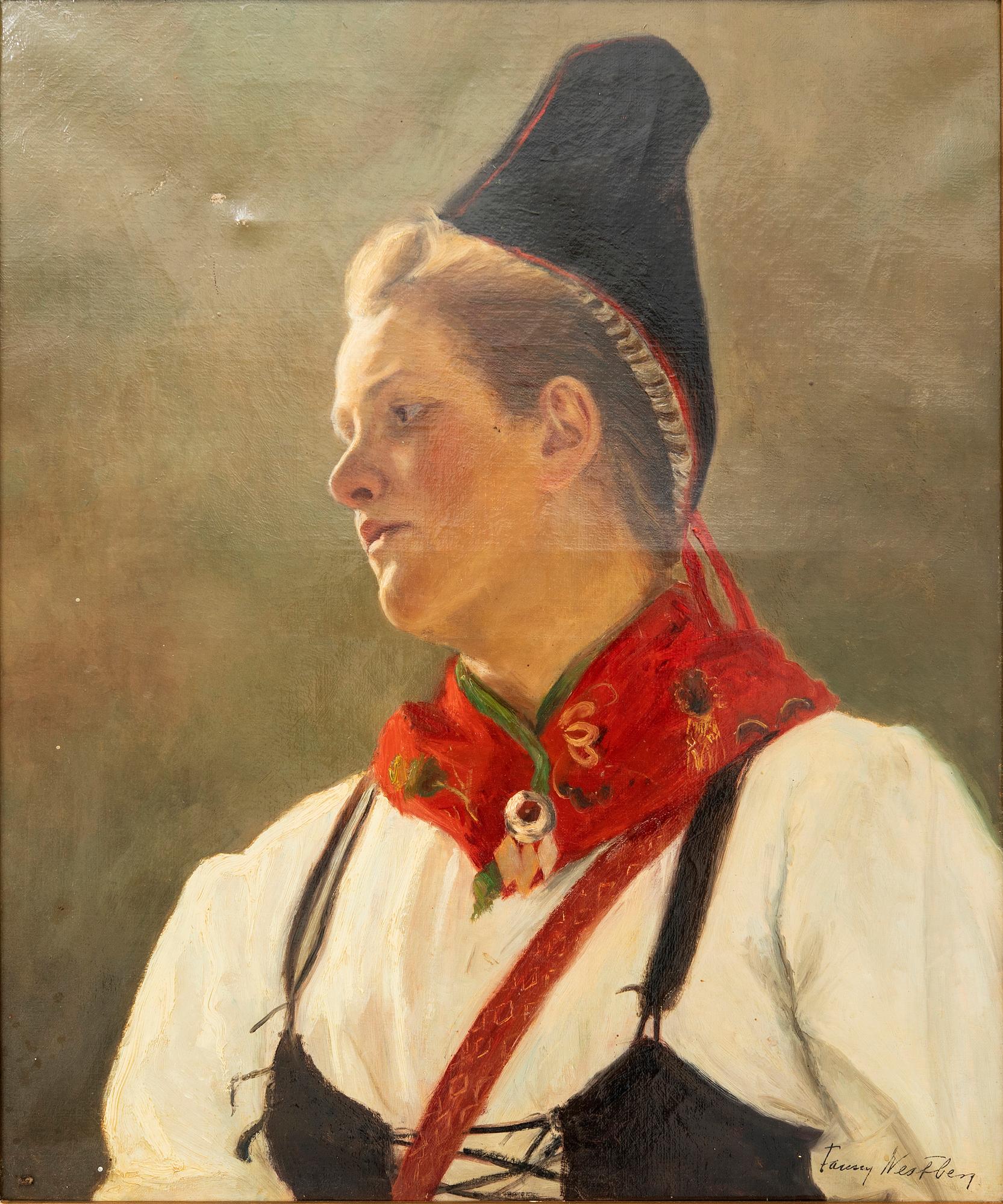 Fanny Westberg-Pietzsch, Porträtt av dalkulla i Rättviksdräkt.