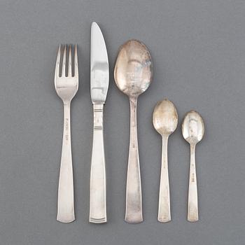 Jacob Ängman, a part 'Rosenholm' silver cutlery, Gab, third quatyer of the 20th century (114 pieces).