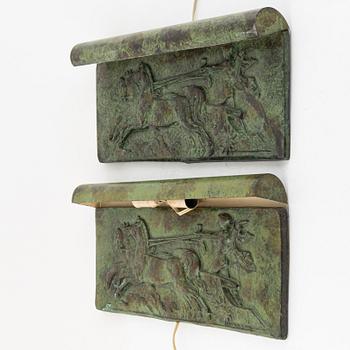 A pair of wall lamps, first half of the 20th Century.