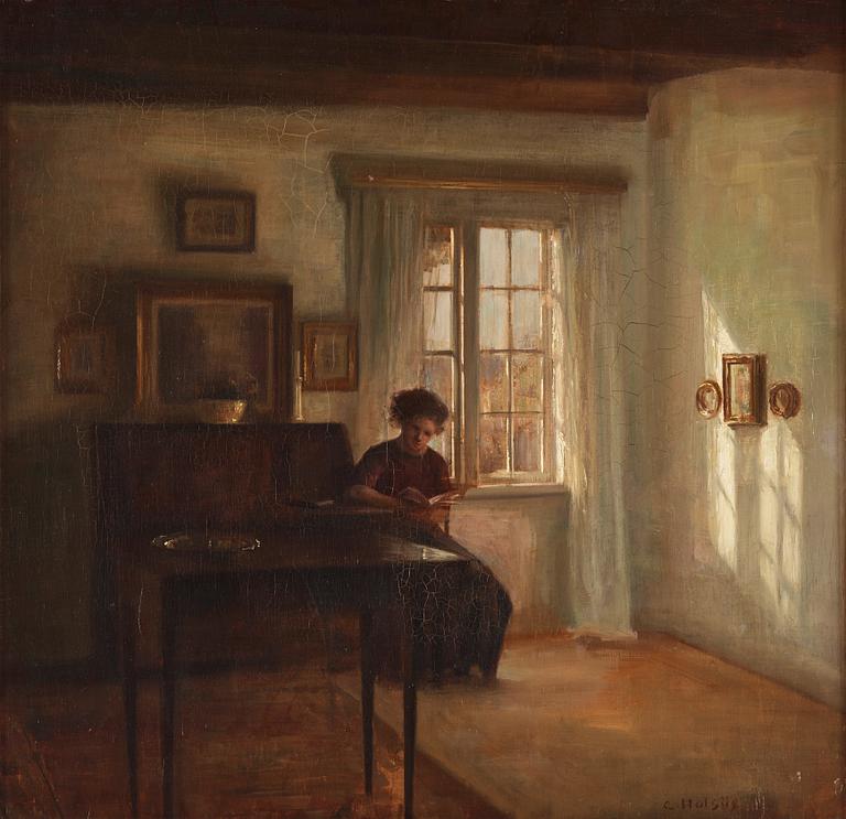 Carl Holsoe, Interiör med läsande kvinna.