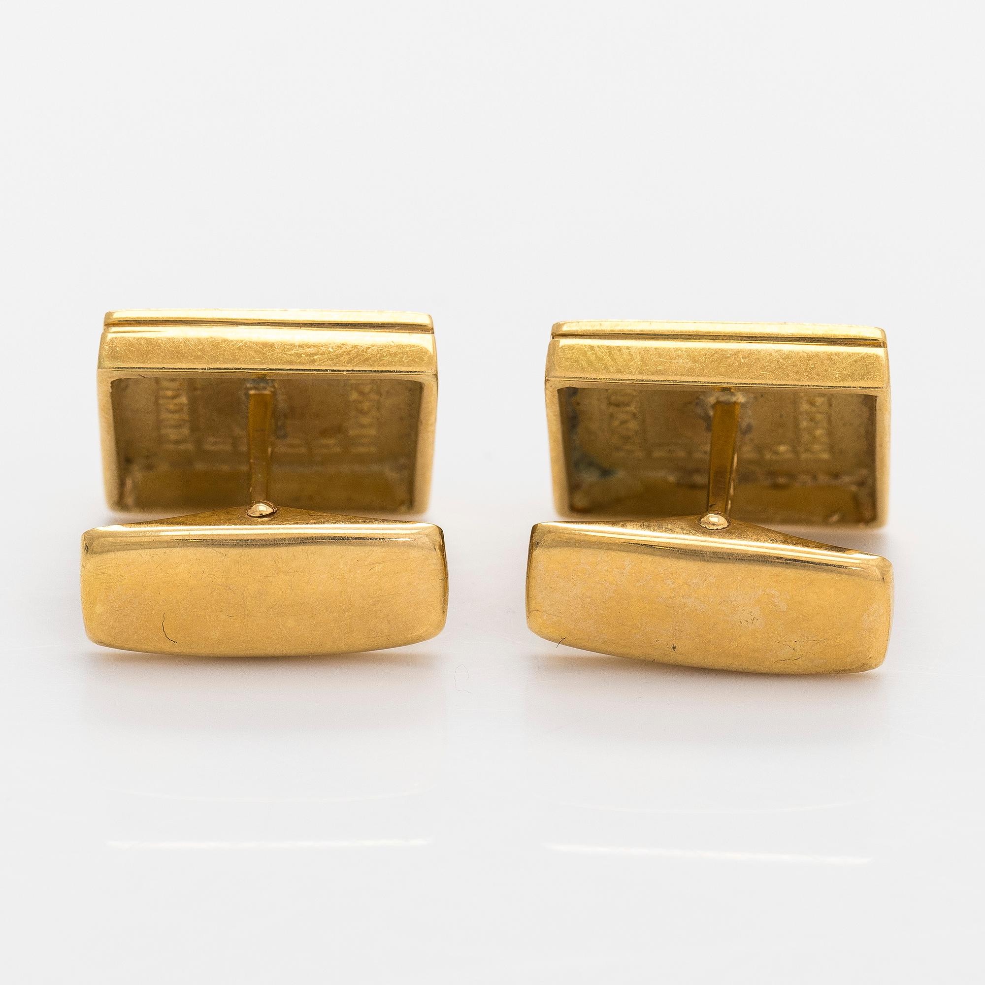 Manschettknappar 14K guld, A. Tillander 1984.