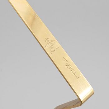 VÄGGLJUSSTAKAR, två par, mässing, "Pendel", Pierre Forsell, Skultuna, 1900-talets andra hälft.