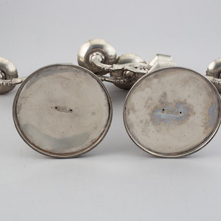 A pair of Gerotin pewter candlesticks, Denmark, first half of the 20th century.