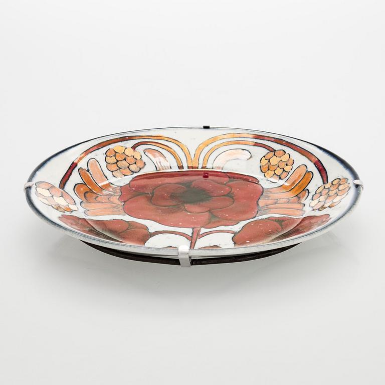 Birger Kaipiainen, dekorationstallrik,stengods, signerad Kaipiainen Arabia.