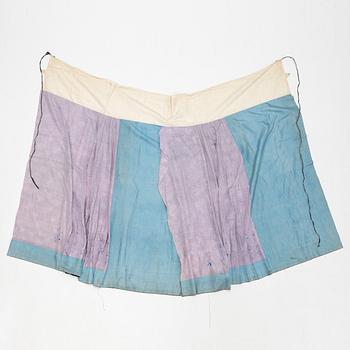 Two Chinese embroidered silk skirts, Qing dynsty, beginning of the 19th century.