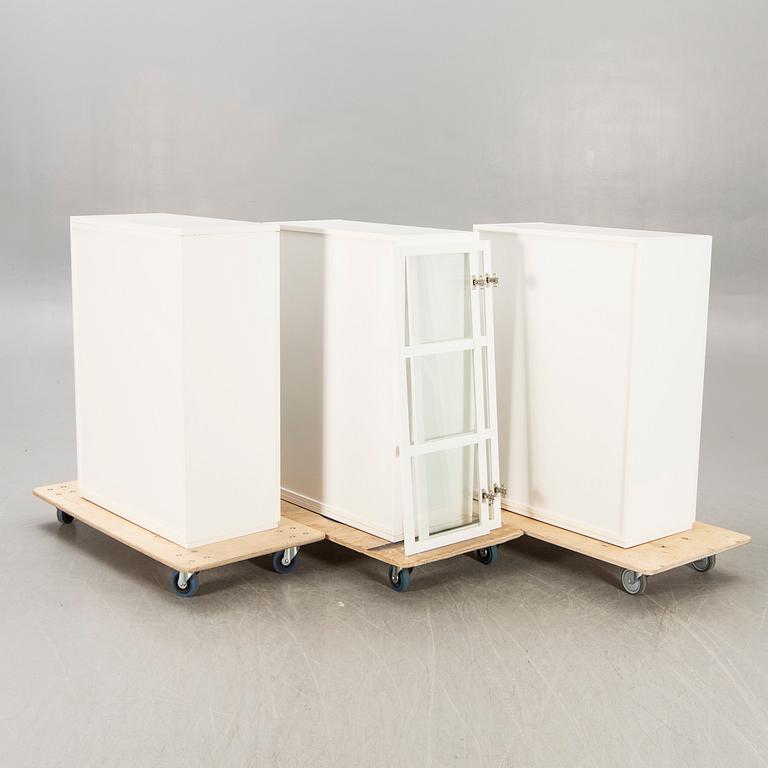 A set of three "Voice" display cabinets/book cases from Libro 21st century.