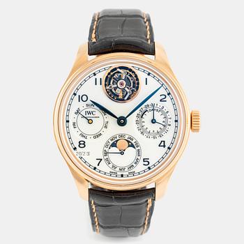 89. IWC, Portugieser Perpetual Calendar Tourbillon Edition “150 Years”, "18K Strap", ca 2018.