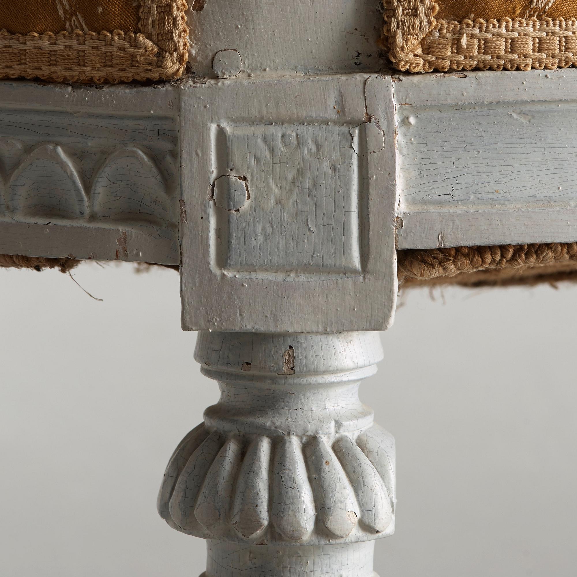 Six matched Gustavian late 18th century armchairs.