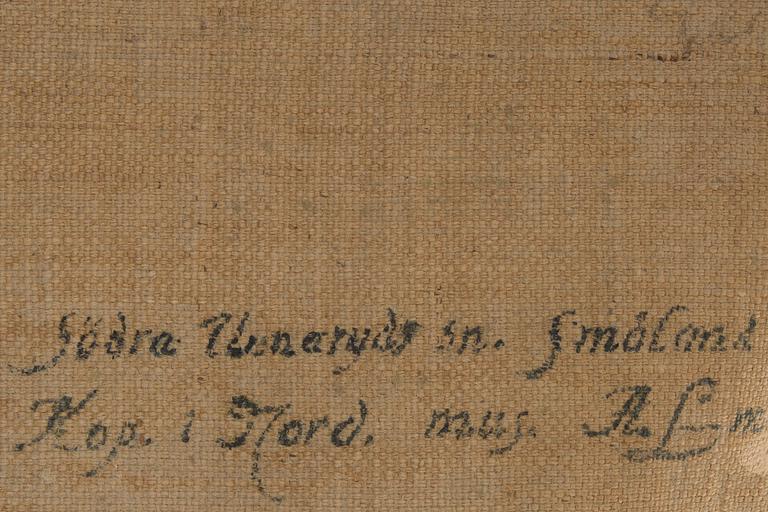 VÄGGBONAD, målad på duk, Södra Unnaryd socken, enligt påskrift. Småland, Omkring 1900.