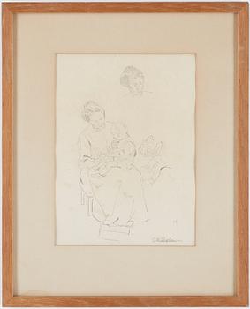 CARL WILHELMSON, 2 st, blyertsteckningar, stämpelsign.
