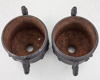 A pair of garden urns, Stavsjö Bruk, 20th century.