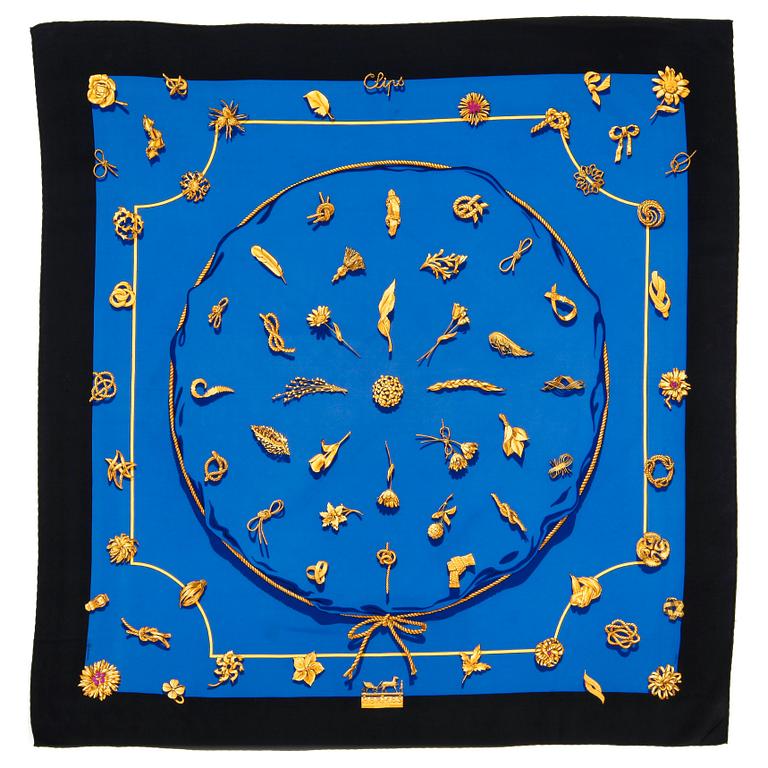 HERMÈS, a silk scarf, "Clips".