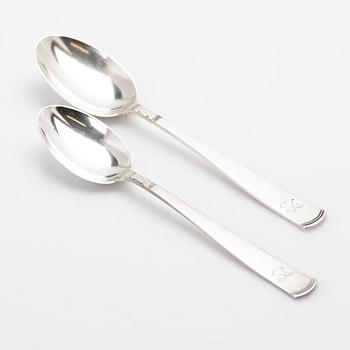 Jacob Ängman, Cutlery service, 144 pieces, silver, “Rosenholm”, GAB, Stockholm, 1936.