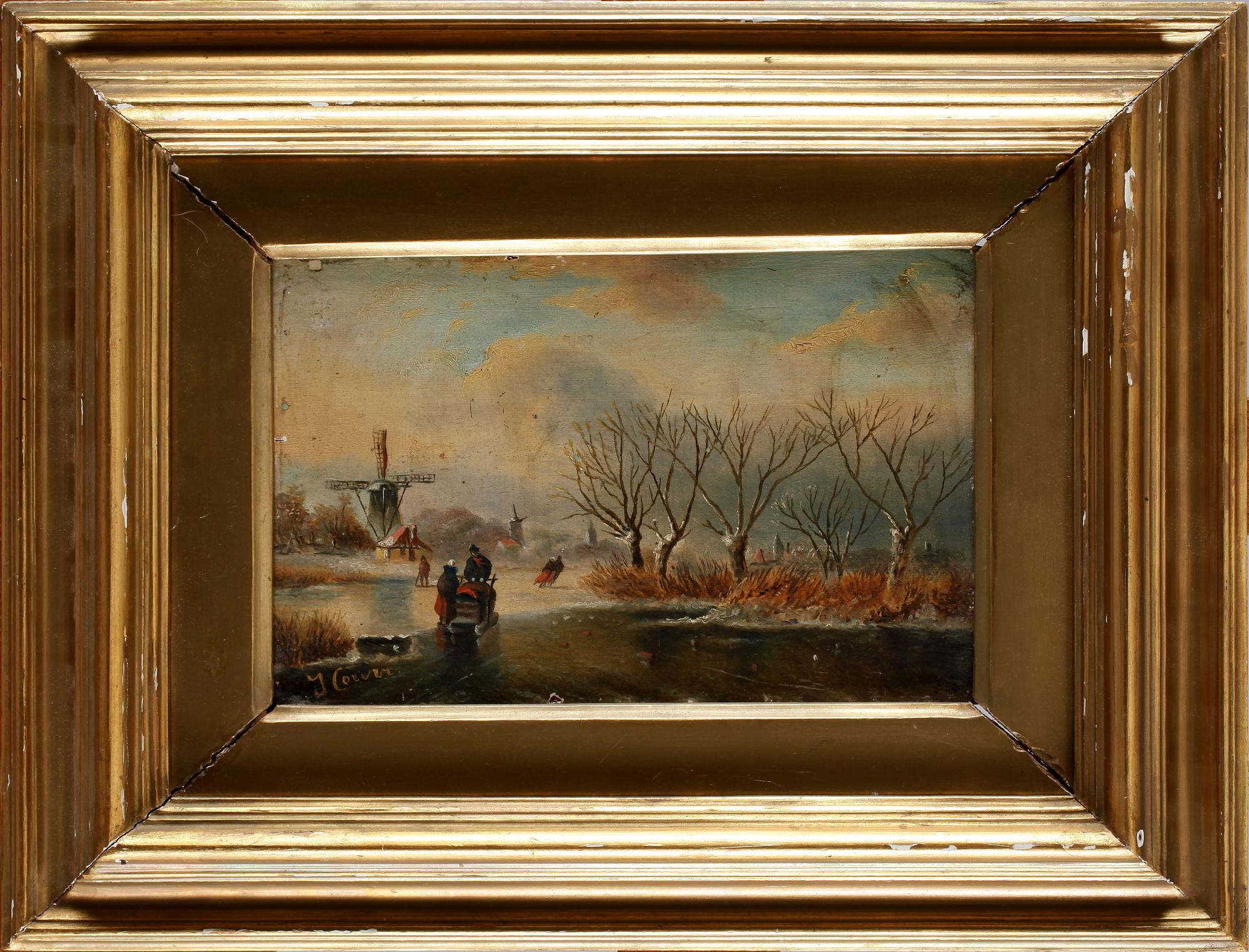 OKÄND KONSTNÄR, olja på på pannå, 1800-tal, bär sign. Trol. Holland.