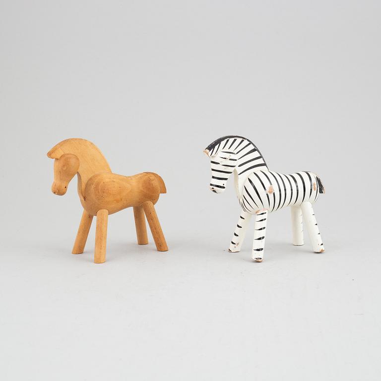 Two wooden figurines by Kay Bojesen, Denmark.