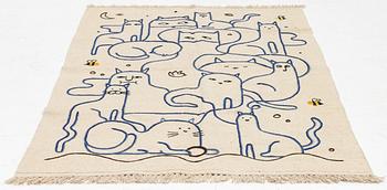Matta, handbroderad Kelim, ca 181 x 120 cm.