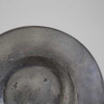 A PEWTER PLATE, dated 1693.