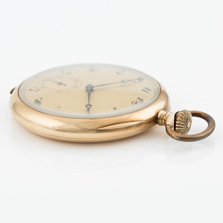 Record, pocket watch, 14K gold, 52.5 mm.