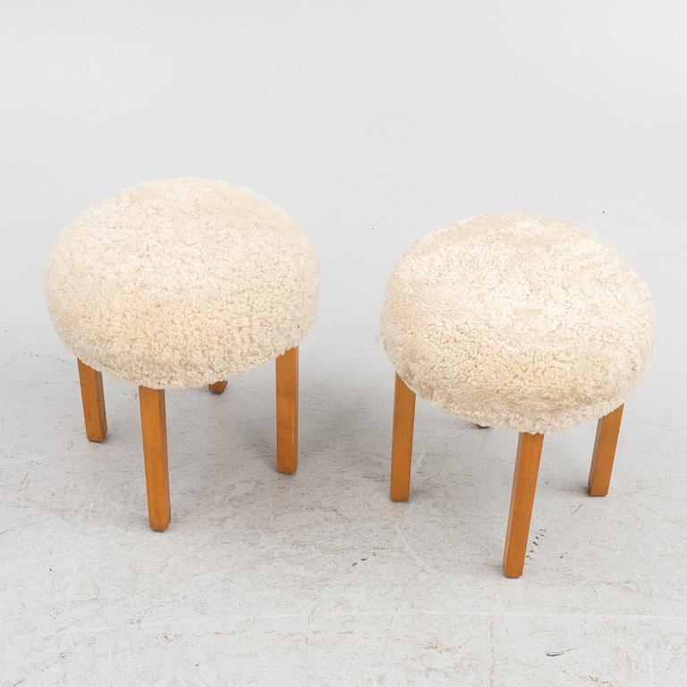 Stools, a pair, Swedish Modern, 1940s.