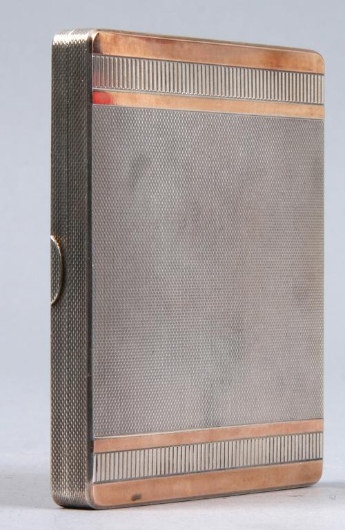 CIGARETTETUI, silver, Mappin & Webb, Birmingham, England, 1924.