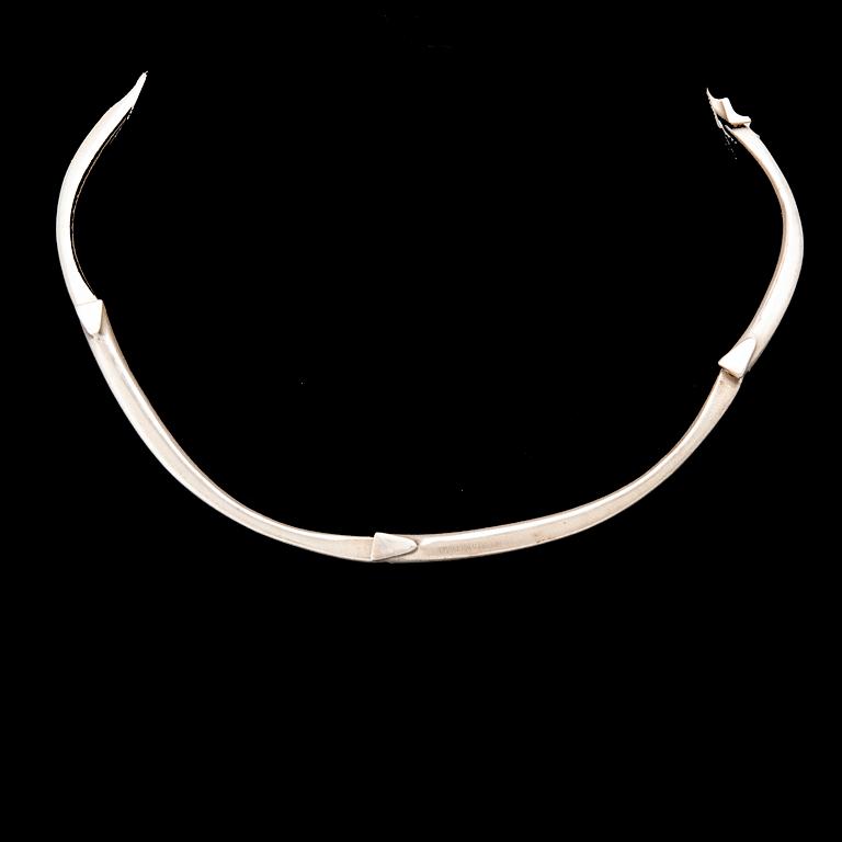 Zoltan Popovits, necklace "Arcturus" silver and brooch "Bambu", Lapponia 1981 and 1998.