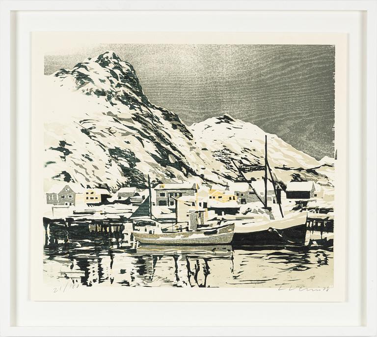 Lars Lerin, "Hamn, Lofoten Norge".