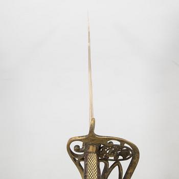 Sabel, brittisk, m/1822 för infanteri officer, med balja.